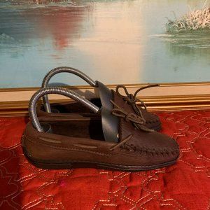 Minnetonka Leather Suede Dark Brown Moccasins Flats Women’s Sz 5-5.5